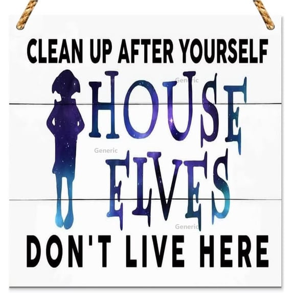 Clean up after yourself House E-lve don't live here Sign Kitchen Decor Farmhouse Kitchen Sign Kitchen Decoration for Kitchen Wall Decor Kitchen Counter Decor Wood Sign Wooden Wall Decor 5 * 5 inch