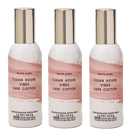 Clean House Vibes Luxe Cotton Concentrated Room Spray by Bath and Body Works - Pack of 3