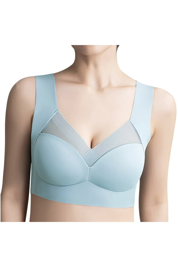 Clean Ice Silk Bra for Women Cut Out Breathable Bralettes One Piece Seamless Bras Support Push-Up Closure Wireless Bra Strapless Anti-Sagging Training Yoga Bra Plus Size Underwear