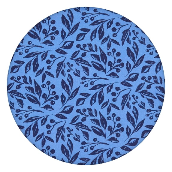Clean-Lined Floral Round Tablecloth with Elastic Fit, Soft and Durable for Indoor Dining or Patio Events, Fits 44-52 Inch Round Tables