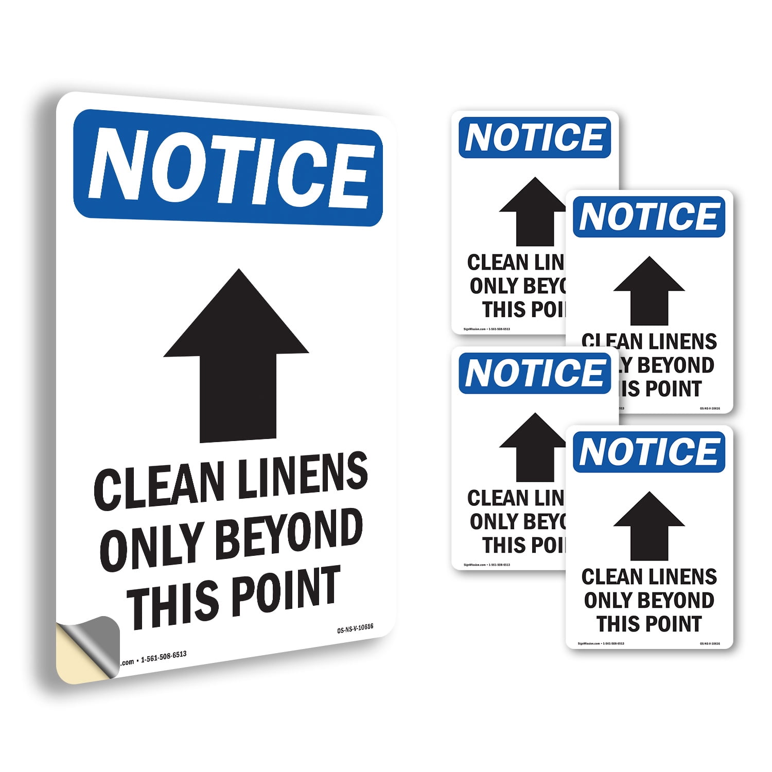 Clean Linens Only With Symbol OSHA Notice Vinyl Decal Label 10 Inch x 7 ...