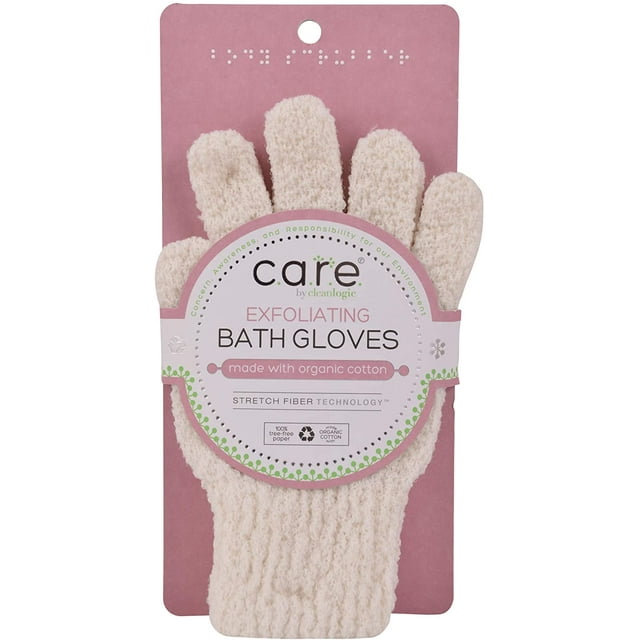 Clean Logic Care Exfoliating Bath Gloves Made with Organic Cotton, 1