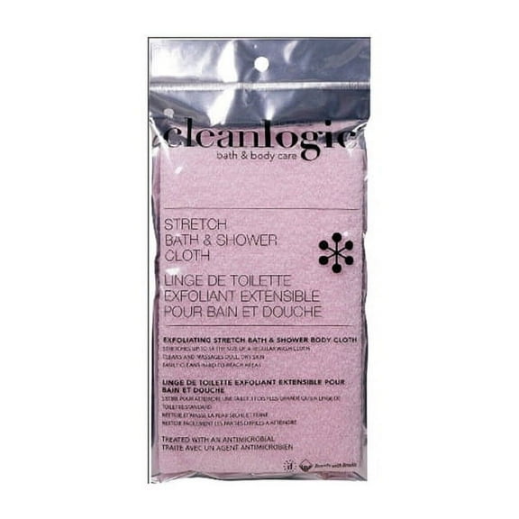 Clean Logic Stretch Bath and Shower Cloth, Assorted Colors, 1 Ea, 2 Pack