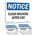 thumbnail image 1 of Clean Machine After Use OSHA Notice Rigid Plastic Sign 18 Inch x 12 Inch - 10 Pack, 1 of 8
