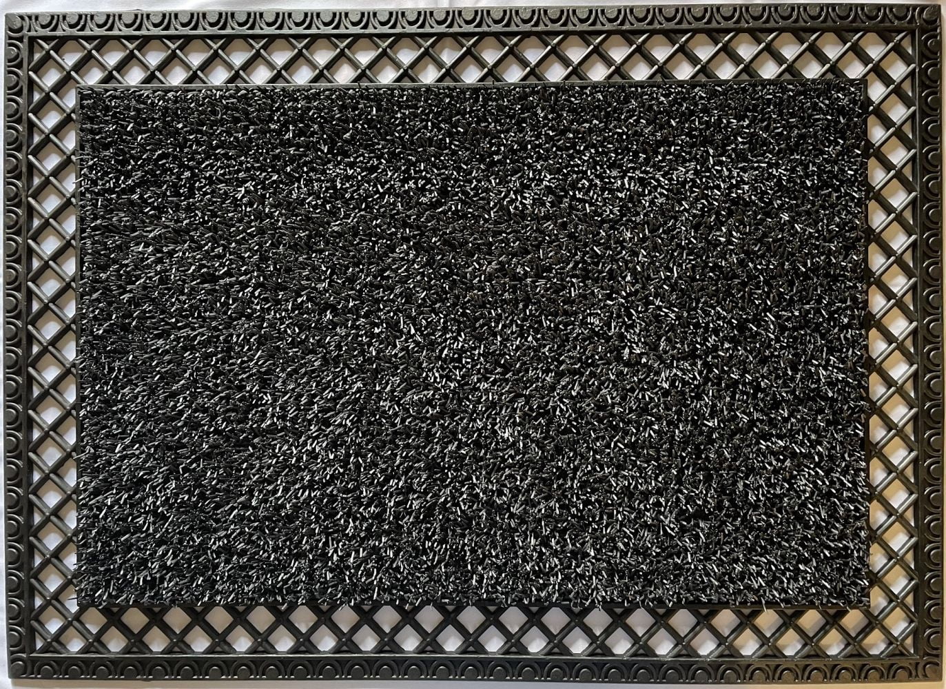 Clean Machine French Quarter Framed AstroTurf Scraper Doormat 23.5 x 35.5 inch Flint Gray Outdoor Use