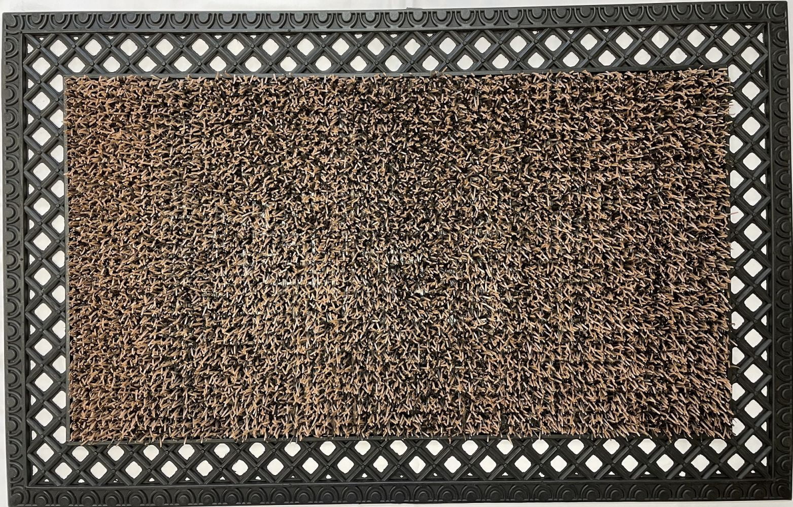 Clean Machine French Quarter Framed AstroTurf Scraper Doormat 23.5 x 35.5 inch Sandbar Brown Outdoor Use
