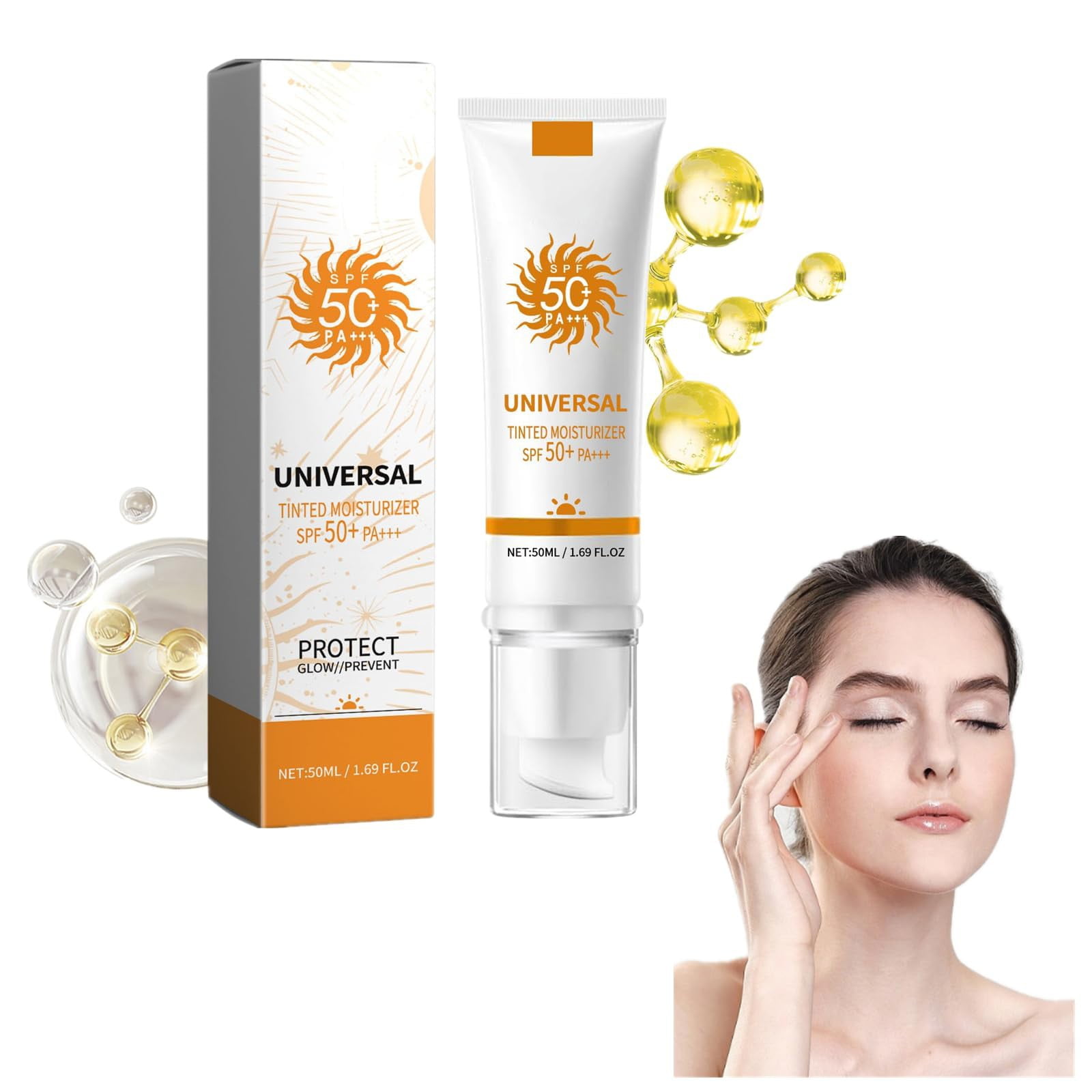 Clean Makeup Remover Oil, Universal Tinted for Face 50 Pa+++ 1.7Oz