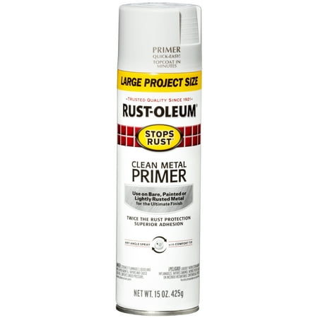 Clean Metal White, Rust-Oleum Stops Rust Flat Primer Spray, 15 oz