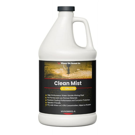 Clean Mist - Concentrated Misting Coolant for Cutting and Machining - Advanced Fully Synthetic Fluid (1 Gallon), WVN390931