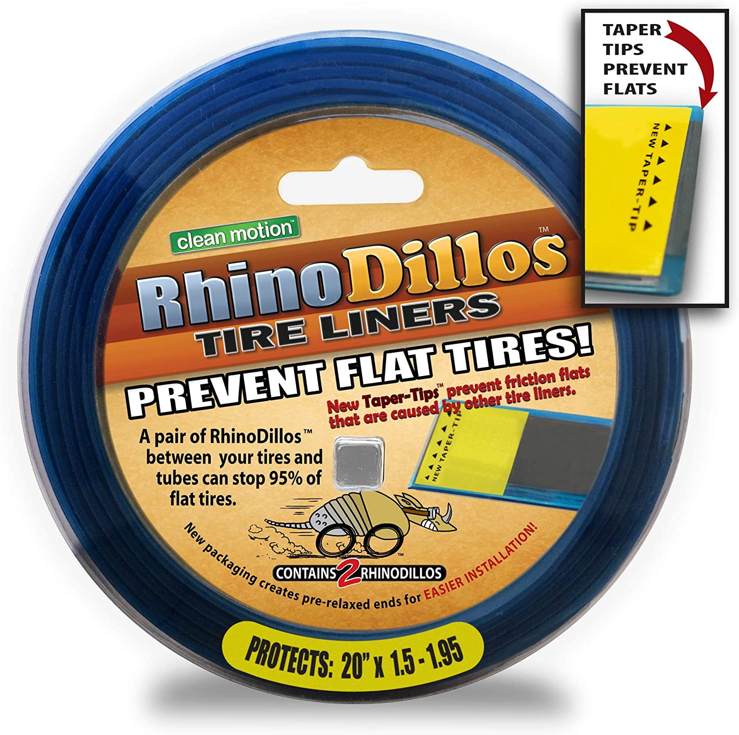Rhinodillos Tire Liner: 26 x 2.0-2.125 Brown Packaged in Bulk Box of