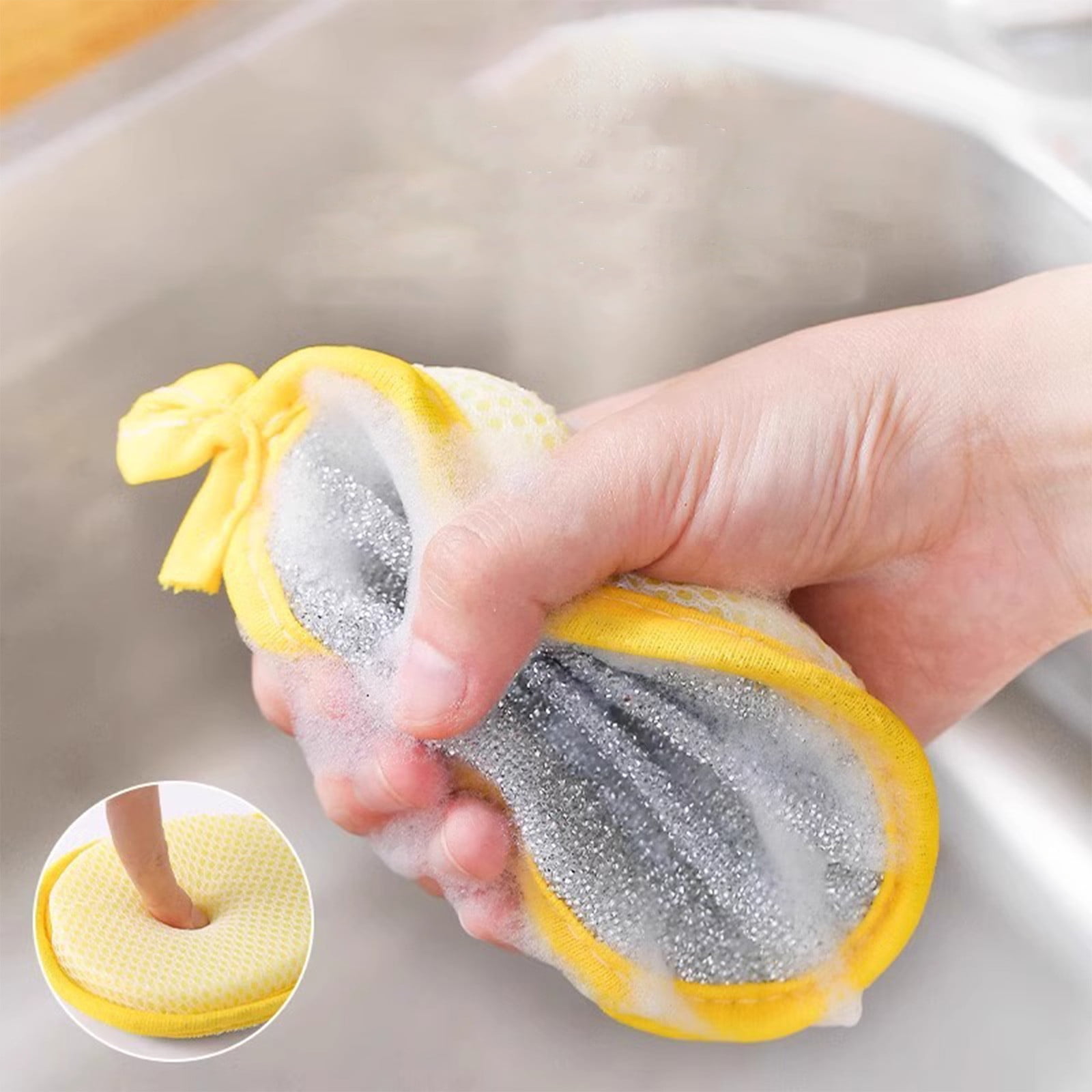 Clean Natural Compressed Wood Pulp Cotton Sponge For Kitchen