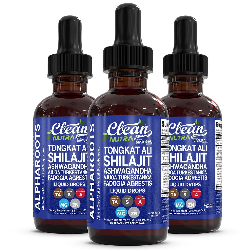 Tongkat Ali Liquid Drops Shilajit, Ashwagandha, Turkesterone