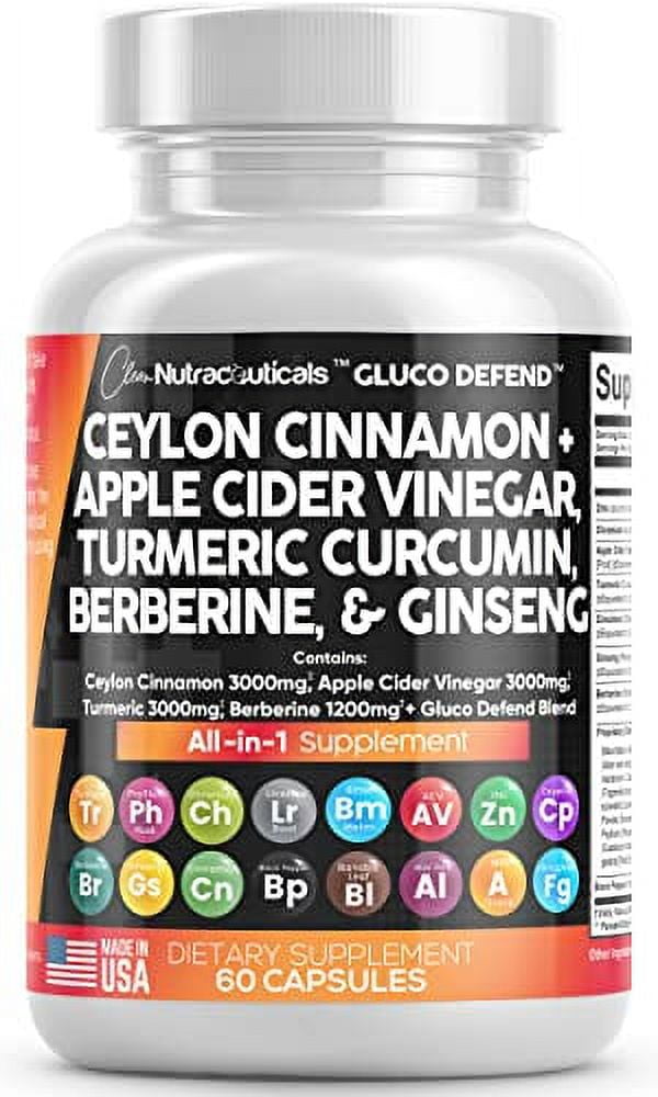 Clean Nutraceuticals Ceylon Cinnamon 3000mg Turmeric 3000mg Apple Cider