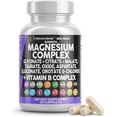 thumbnail image 1 of Clean Nutraceuticals Magnesium Complex with Magnesium Glycinate Citrate Malate Oxide Taurate Aspartate Orotate & Mag Chloride, Zinc Copper Manganese & Vitamin C B1 B2 B6 B12 Complex - 1Pack, 1 of 8