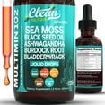 thumbnail image 1 of Clean Nutraceuticals Sea Moss Liquid Drops Supplement with Black Seed Oil Ashwagandha Burdock Root & Bladderwrack - Multimineral Organic Non-GMO Vegan for Gut Heath Skin Immune Support Hair, 1 of 10