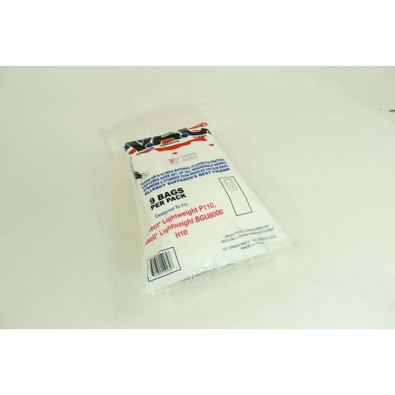 Clean Obsessed HEPA Bags for CO202 Perfect P110 Bissell BGu8000 H10 Light Weight Upright - 9pk
