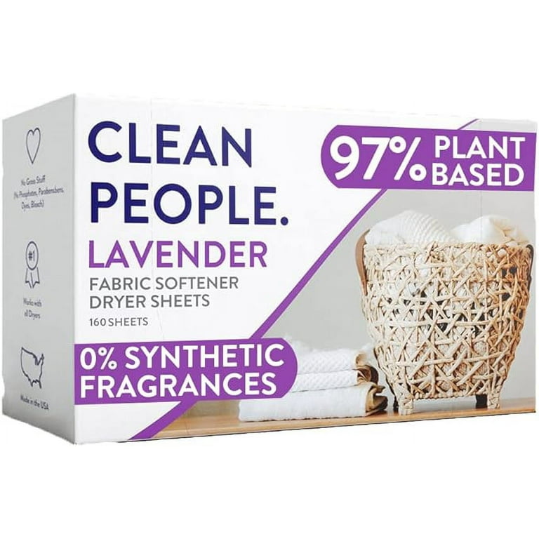 Clean People All Natural Fabric Softener Sheets Dryer Sheets Naturally Softens Removes Static Vegan Laundry Softener With Essential Oils