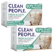 The Clean People Fabric Softener Sheets - Dryer Sheets - Softens & Removes Static Cling - Vegan Laundry Softener With Essential Oils - Fresh Scent, 240 Pack