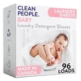 thumbnail image 1 of Clean People Laundry Detergent Sheets- Clean Ingredients, Ultra Gentle - Baby (Unscented), 96 Pack, 1 of 8