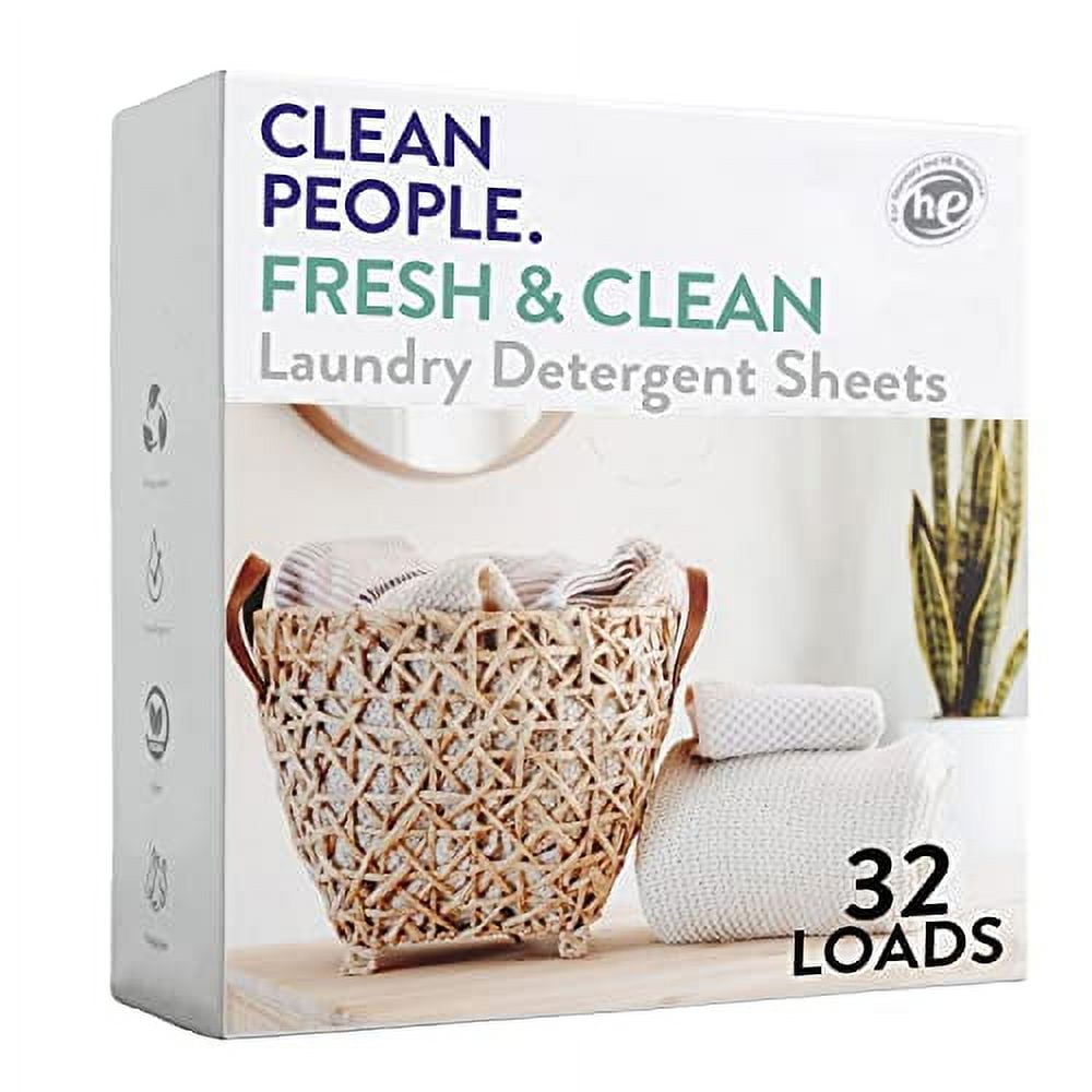 Clean People Laundry Detergent Sheets PlantBased, Hypoallergenic