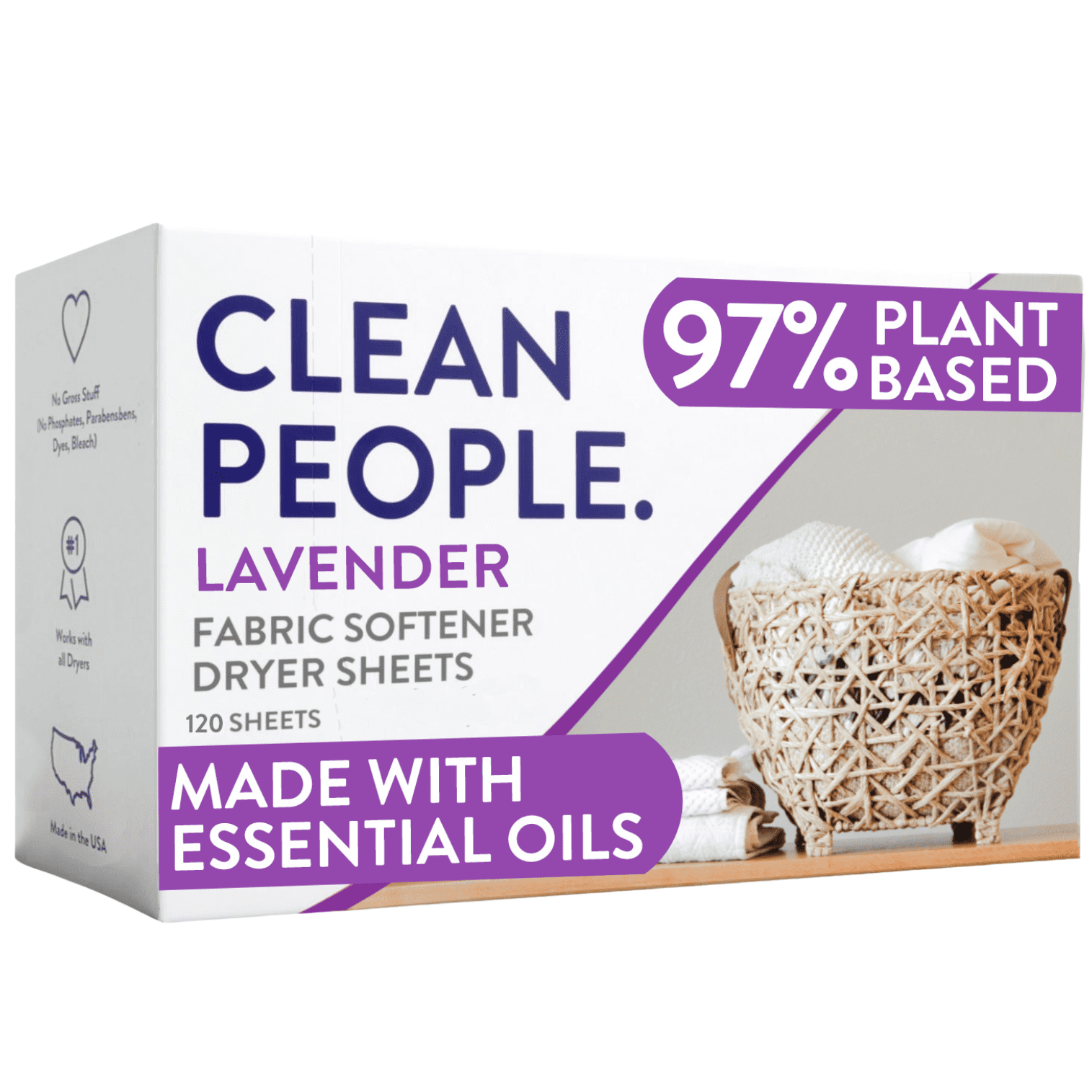 Clean People All Natural Fabric Softener Sheets - Dryer