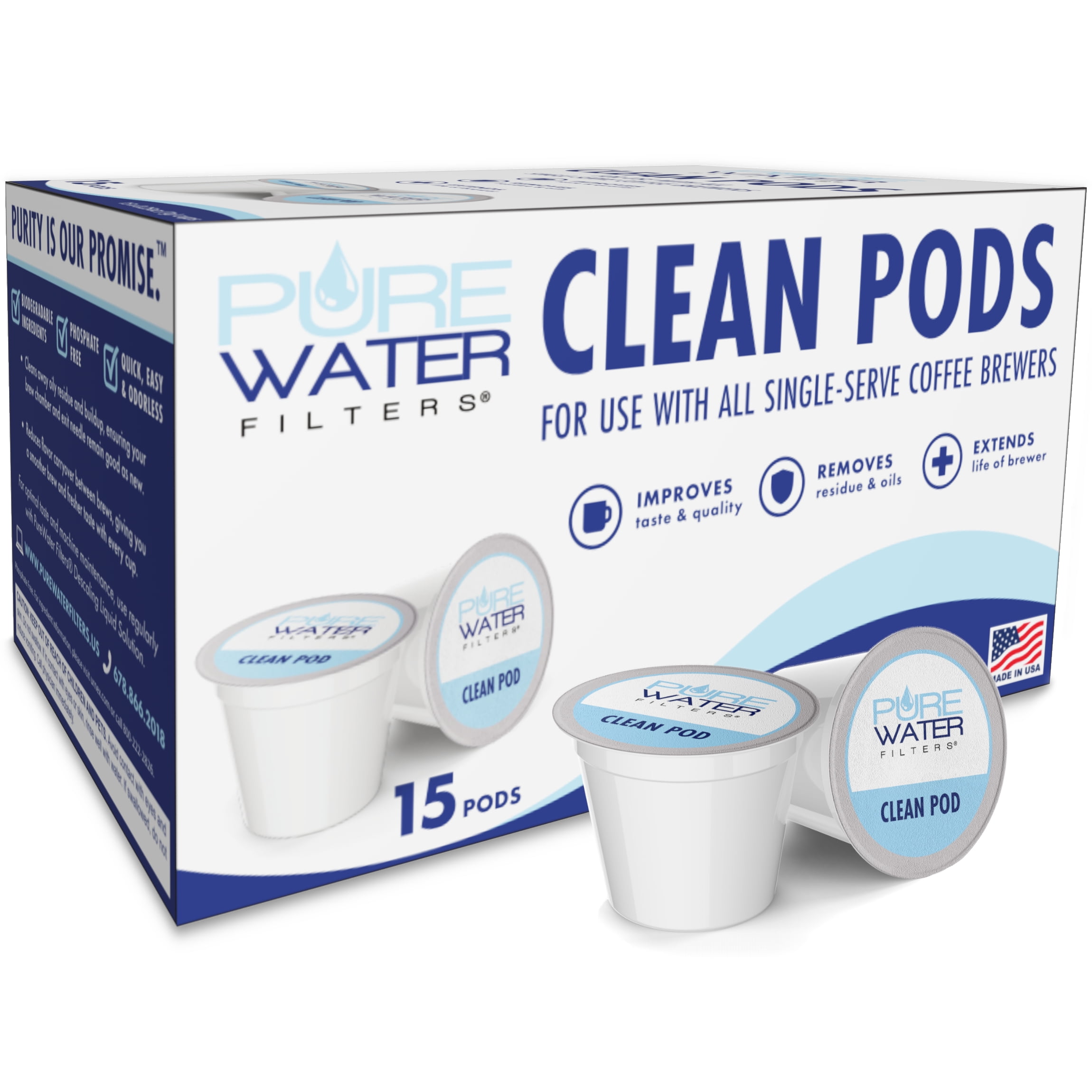 Clean Pods for Use with All SingleServe Coffee Brewers Including Keurig Classic/1.0 & 2.0 KCup
