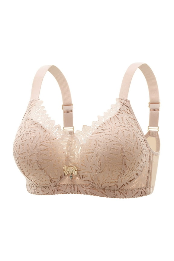 Clean Printed Bra for Women Lounge Scalloped Bras Closure Wireless Bralettes Non-Slip Anti-Sagging Seamless Bra Full Coverage Shelf Underweartraining Yoga Bra