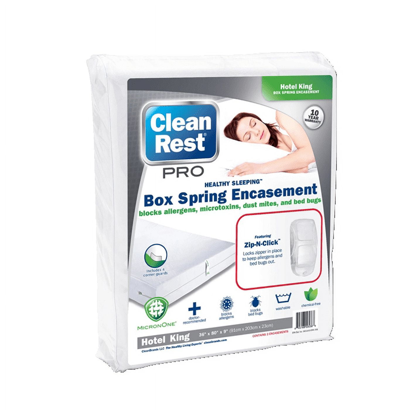 Clean Rest PRO Box Spring Bed Bug Encasement Cover HOTEL KING