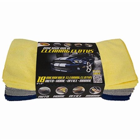 TIGER ACCESSORY GROUP Car Cleaning Cloths, Microfiber, 12 x 12-In., 18-Pk. 3-541