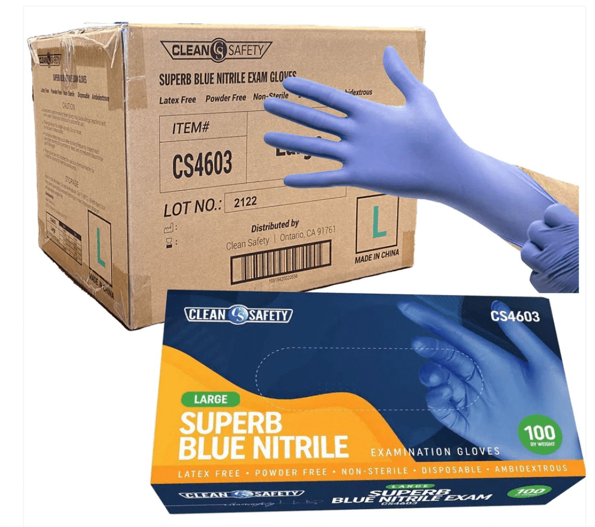 Defender Safety Nitrile Examination Gloves, Medical Grade, Chemo-Rated, 3.5 mil, Powder-Free (Blue)