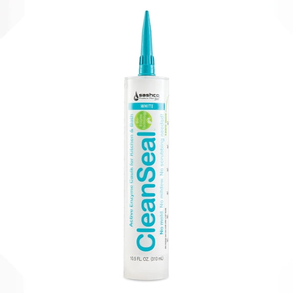 Clean Seal Active Enzyme Caulk, Kitchen & Bath, White, 10.5 oz. Pack 1