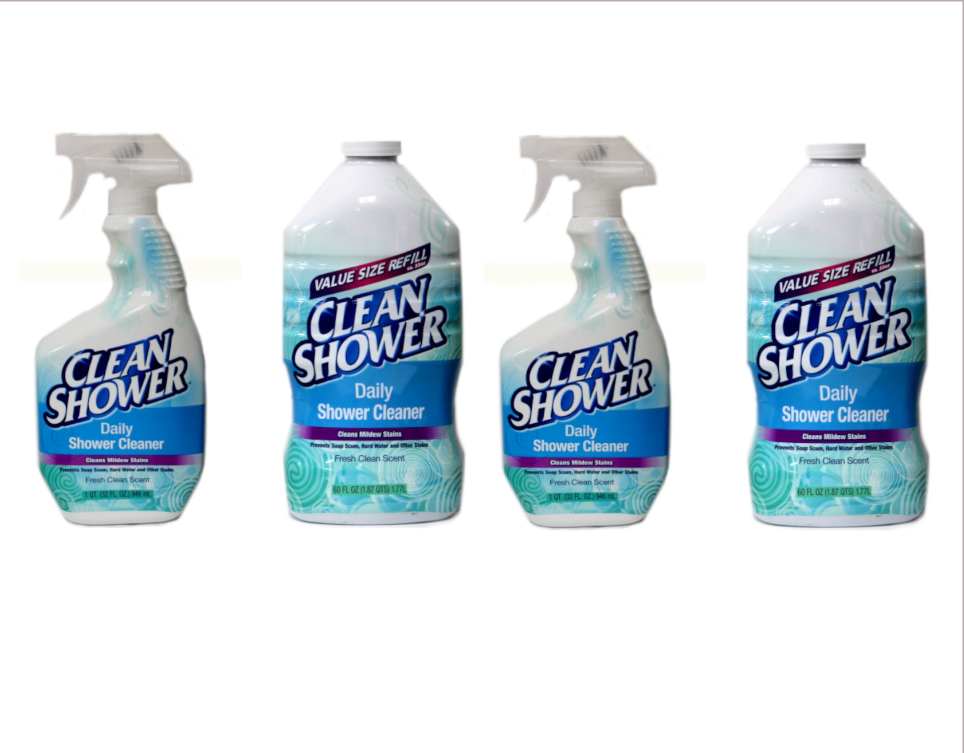 Clean Shower Fresh Clean Scent Daily Shower Cleaner Refill, 60oz - 2 Pack