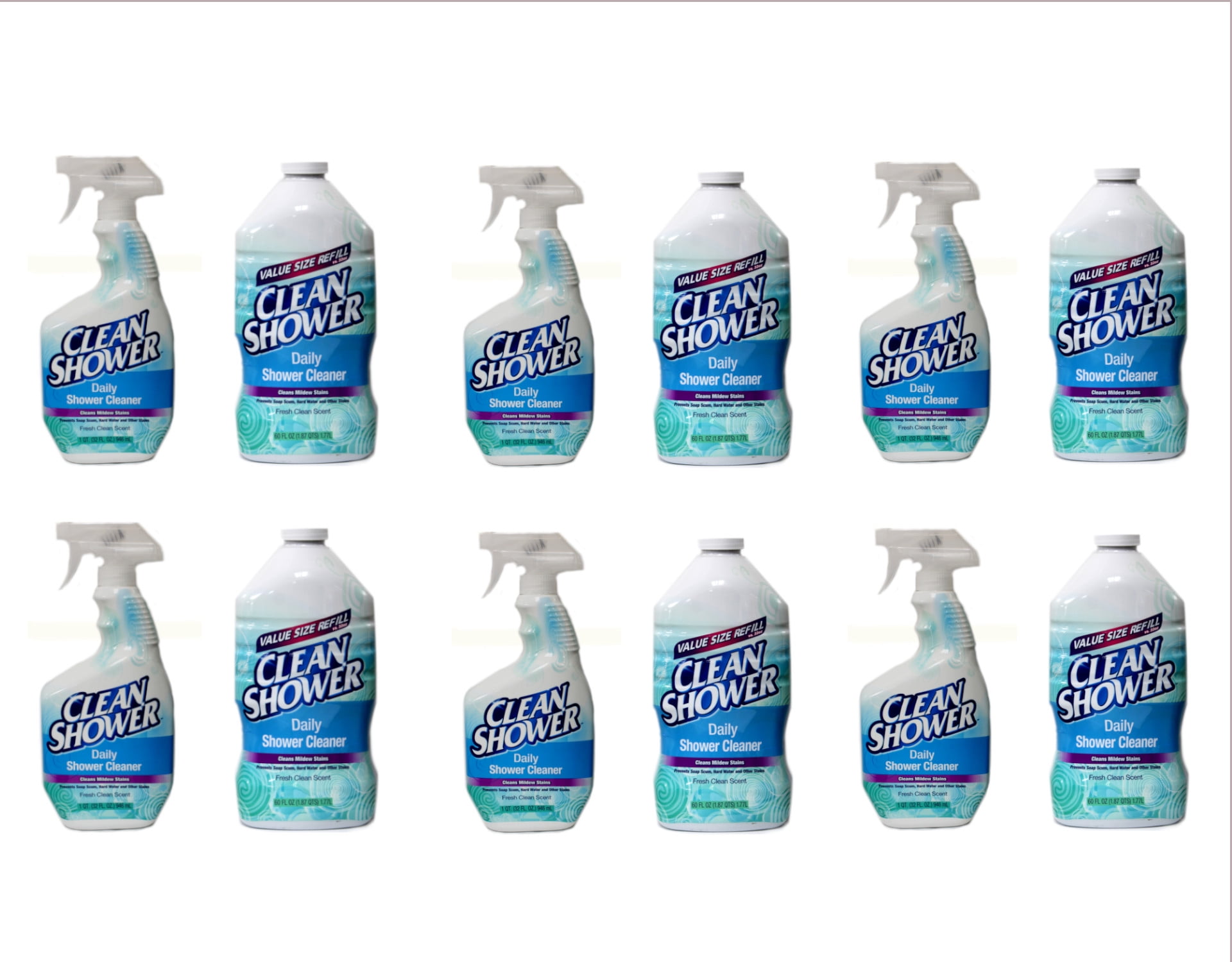 Clean Shower Daily Shower Cleaner 32oz. Spray Bottle + 60oz. Refill Kit