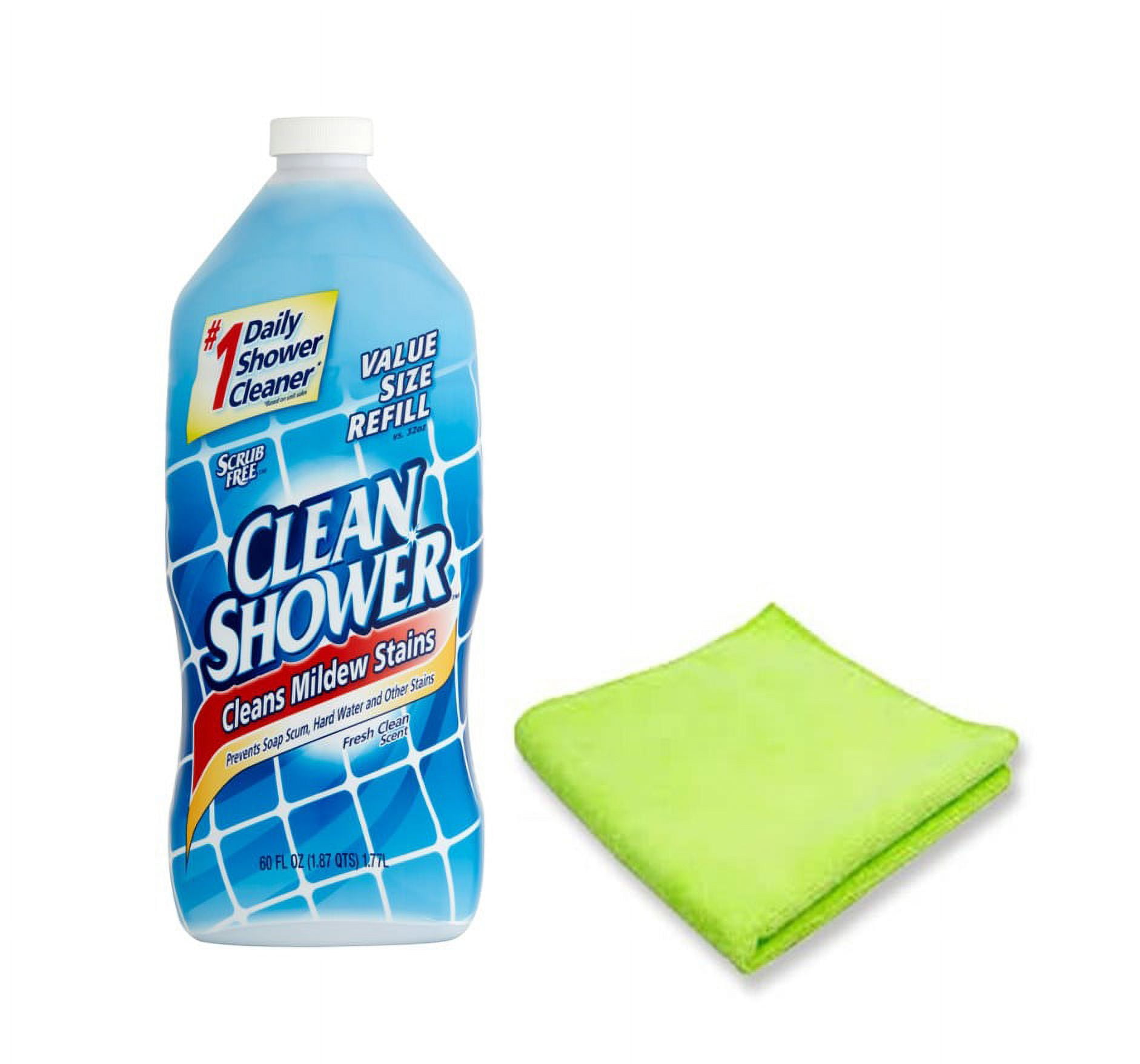 Clean Shower Daily Shower Cleaner + Free Microfiber Cleaning Cloth