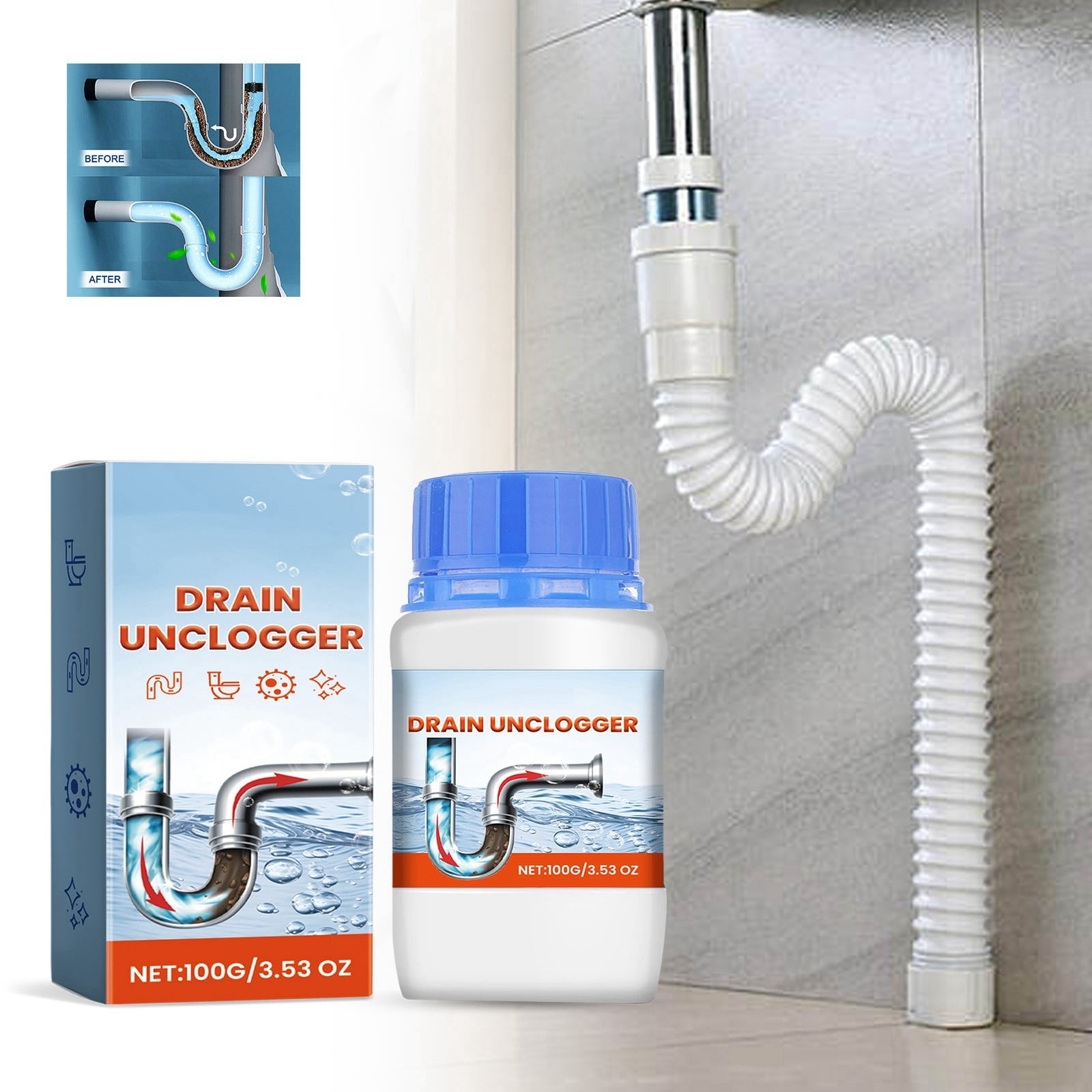 Clean Shower Grout Pipe Dredging Agent Powerful Dissolves Toilet Toilet