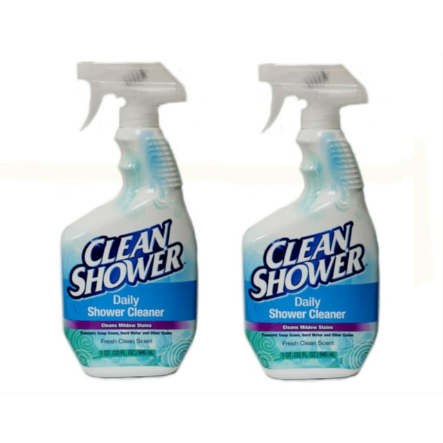 Clean Shower Scrub Free Daily Shower Cleaner 32 fl oz (64 fl oz Total), 2 Pack