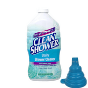 Clean Shower Scrub Free Daily Shower Cleaner with Ctrl-24 Reusable, Collabsible Silicone Funnel