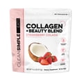 thumbnail image 1 of Clean Simple Eats Collagen Powder Beauty Blend, Strawberry Colada, Grass Fed Bovine & Chicken Hydrolyzed Collagen Peptides, Hyaluronic Acid For Hair, Skin, Nail & Joint Support, 14.6 oz, 30 Servings, 1 of 9