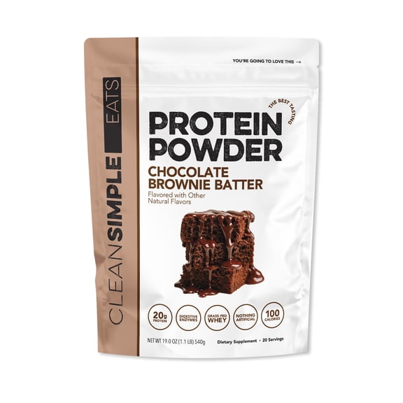 Clean Simple Eats Protein Powder Chocolate Brownie Batter Gusset - 19.0 oz / 20 Servings (xylitol free)