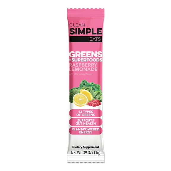 Clean Simple Eats Raspberry Lemonade Greens + Superfoods - 1 stick