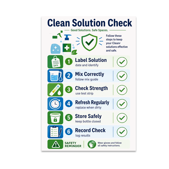 Clean Solution Check Visual Checklist - Home Decor Enthusiast - 13x19 Poster Print