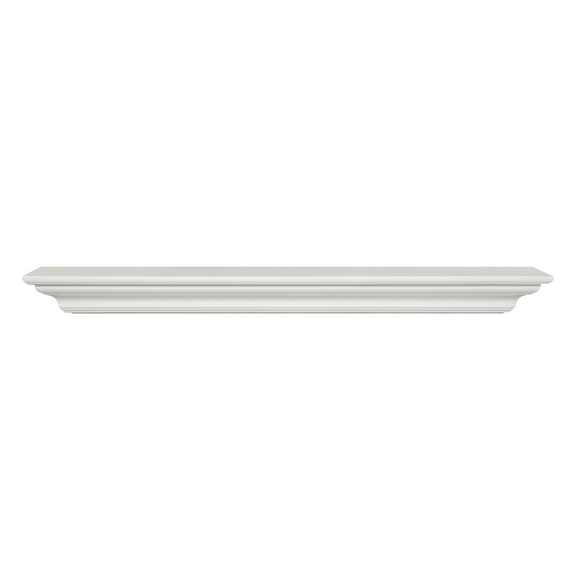Clean, Sophisticated Premium White MDF Mantel Shelf, 48"L x 10"D x 5"H, Crisp White Paint