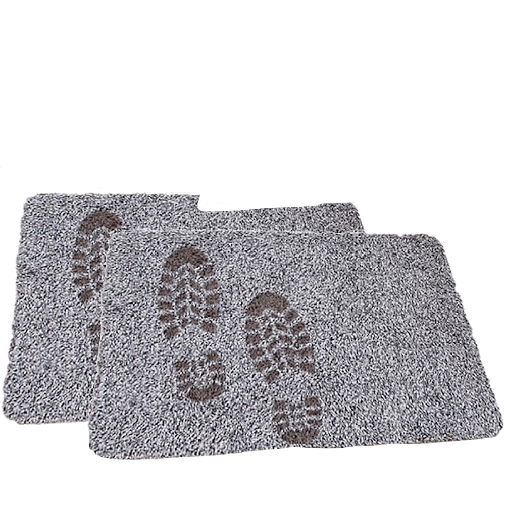 Clean Step - Wet Resistant, Dust Absorbing, 2 Pack Grey Indoor Mat, 18 ...