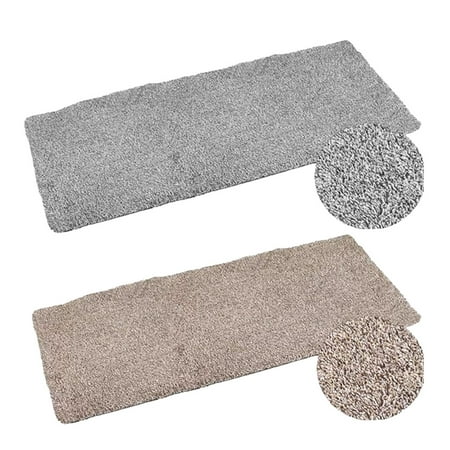 Clean Stepping - Mud Dirt Trapping Rug Out/Indoor Carpet Mat Runner Microfiber Polymid- Grey 24"x60"