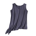 thumbnail image 1 of Clean Summer Tank Top for Women Classic Babydoll Sleeveless Shirts Basic Pure Camisole V Neck Tunic Tee Irregular Hem Camis Tight Fitted Vest Loungewear Formal Trendy Tee Shirts Training Yoga Clothes, 1 of 4