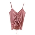 thumbnail image 1 of Clean Summer Tank Top for Women Classic Babydoll Sleeveless Shirts Basic Pure Camisole V Neck Tunic Tee Irregular Hem Camis Tight Fitted Vest Loungewear Formal Trendy Tee Shirts Training Yoga Clothes, 1 of 5