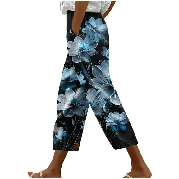 Clean Summer Womens Cotton Linen Pants High Waisted Boho Trousers Lace-Up Adjustable Sweatpants Plus Size Pure Classic Trouser Loose Casual Sweatpant Summer Beach Loose Trousers with Pockets