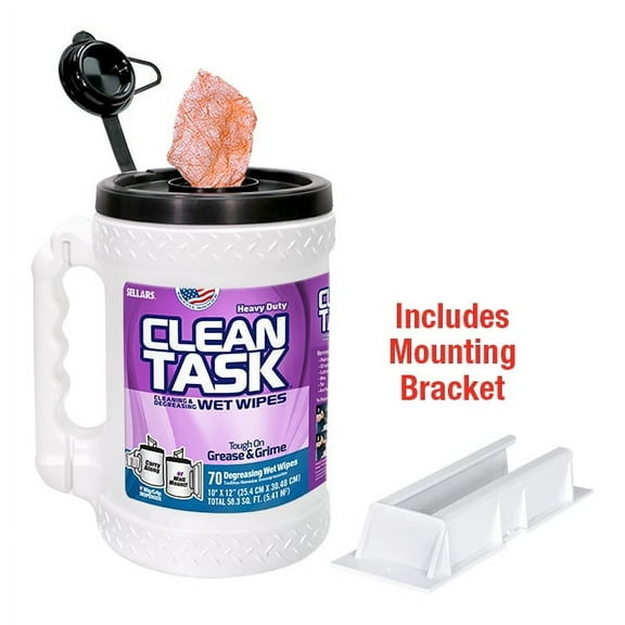 Clean Task Cleaning & Degreasing Wet Wipe Dispenser - 1 Count Dispenser - 70 Wipes