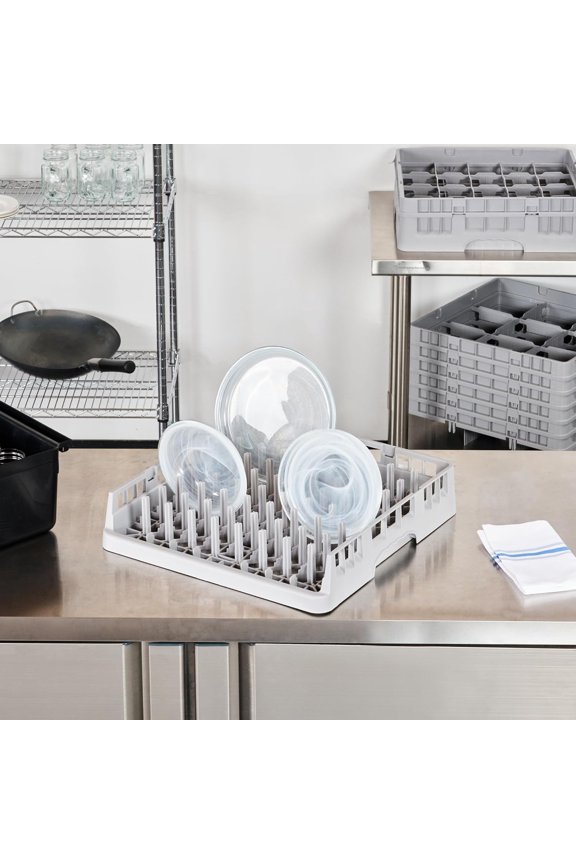 Clean Tek Professional Peg Rack - Heavy Duty Gray Polypropylene Dish Drying Rack for Commercial Kitchens