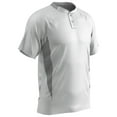 thumbnail image 1 of Clean-Up 2-Button Baseball Jersey, Adult Large, White with Grey Highlights, 1 of 1